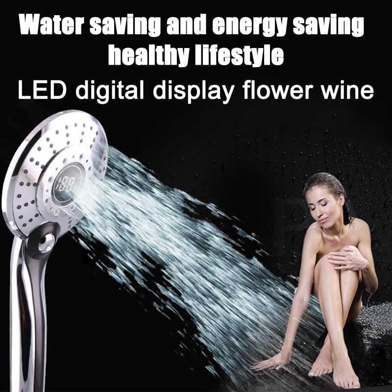 QQ Đầu Vòi Hoa Sen Có Đèn LED Hiển Thị Nhiệt Độ 3 Màu Sắc