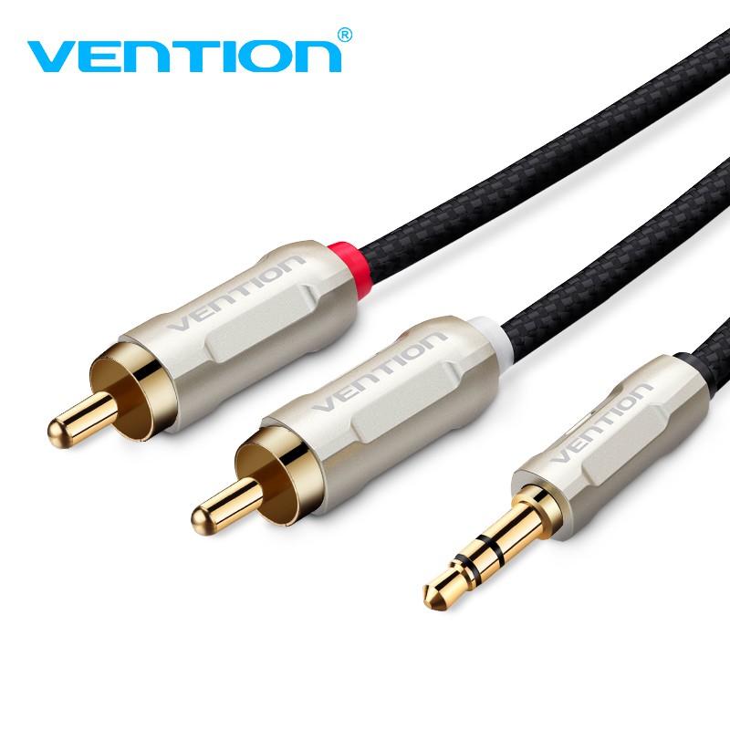 Dây cáp âm thanh VENTION phích cắm 3.5mm sang 2 RCA cho điện thoại/máy tính bảng/MP3