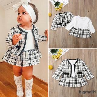 Bộ Áo Khoác Kẻ Sọc Caro Phối Chân Váy Dễ Thương Thời Trang Cho Bé Gái (Có Bán Lẻ)