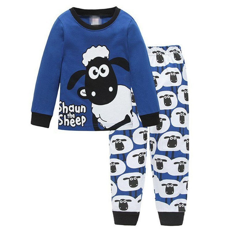 Bộ đồ ngủ pijama tay dài in hình chú cừu dễ thương cho bé 2-7 tuổi
