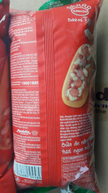 Bánh Mì Tươi Kinh Đô Pizza Xúc Xích Xốt Phô Mai, lốc 5 bánh×70g