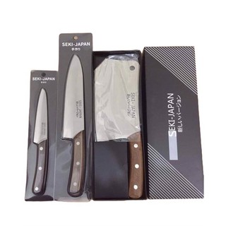 BỘ 3 DAO SEKI NỘI ĐỊA NHẬT (DAO CHẶT - DAO THÁI - DAO GỌT), ĐƯỢC LÀM TỪ KHÔNG GỈ, CÁN GỖ, ĐỘ BỀN CAO