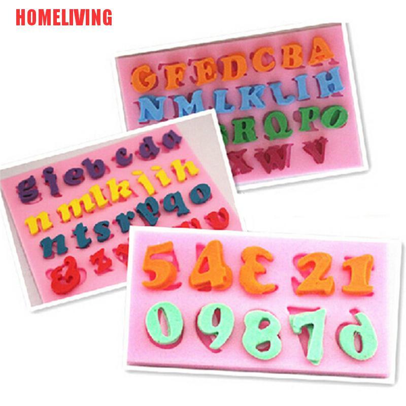 Set 3 Khuôn Silicone Làm Bánh Hình Chữ Cái &amp; Số Mini DIY