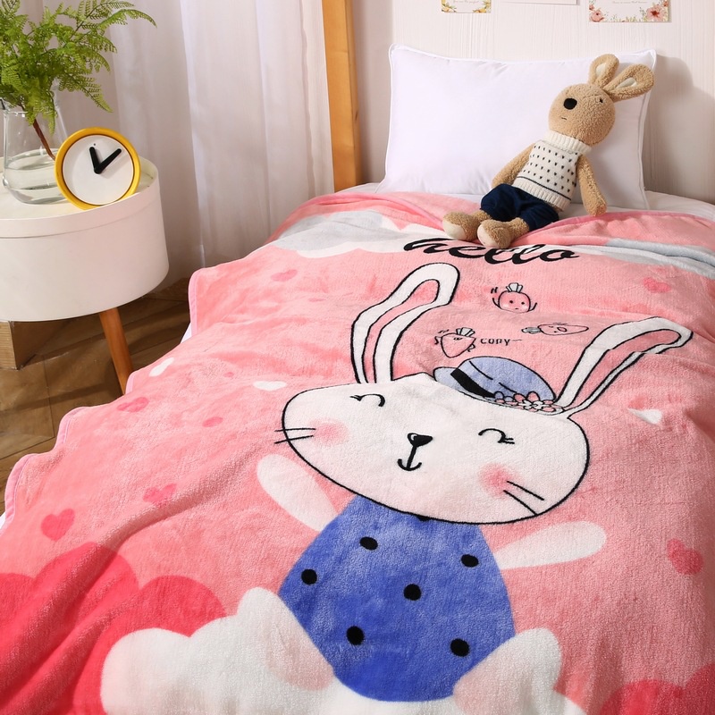 Chăn Lông Tuyết Hoạt Hình 2 Mặt Mềm Mại Cho Bé (KT 100x140cm)