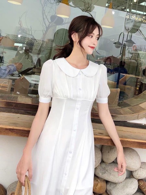 [FREESHIP] 🍒Đầm lụa trắng cổ sen tám mảnh - Hình thật 100% | BigBuy360 - bigbuy360.vn