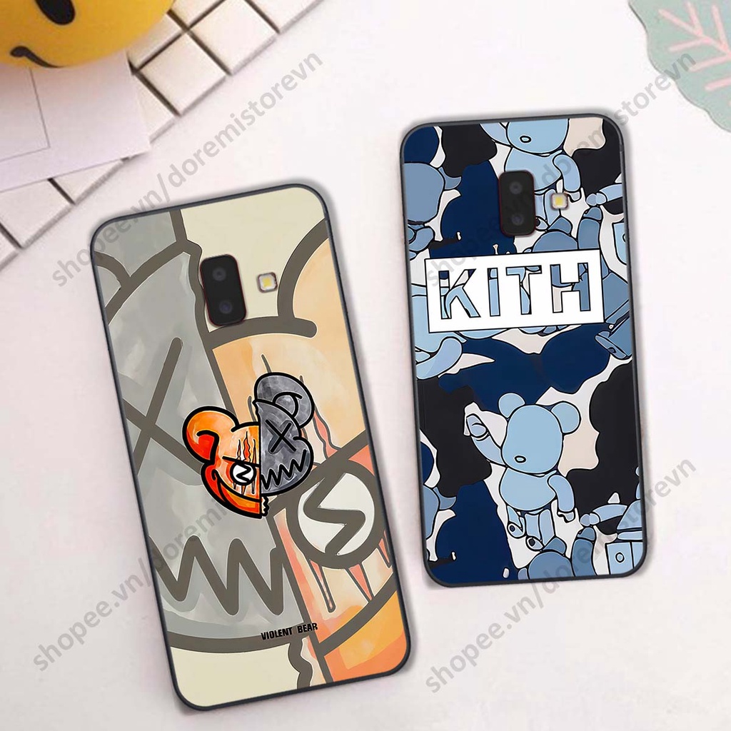 Ốp lưng Samsung J6 2018 / J6 Plus / J6+ hình kaws, kith, bear brick nổi 3D phong cách độc đáo