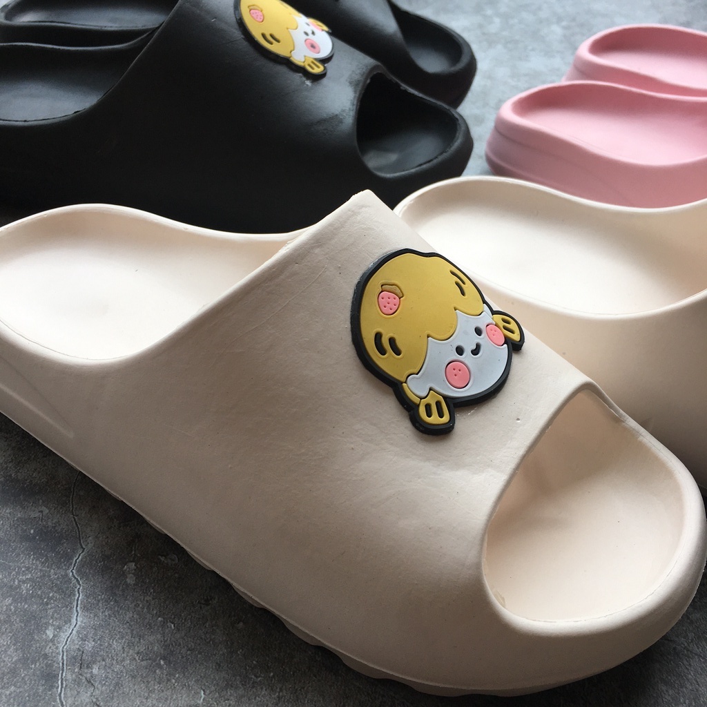 Dép bánh mì nữ 🔥 FREESHIP🔥 Dép quai ngang hình mặt trai gái đế cao 3cm siêu êm