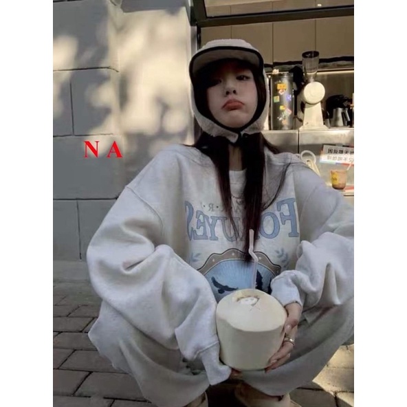 Sét Bộ thu đông Nữ For Ulzzang tay bồng in chữ kèm quần bom chun ống🪴sweater dài tayĐồ mặc nhà ngủ thu dong