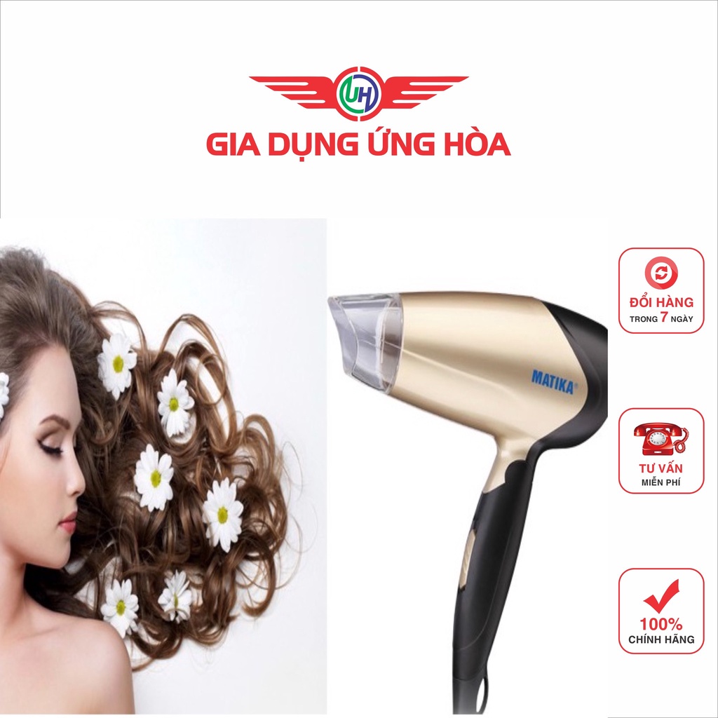 Máy Sấy Tóc gấp gọn MATIKA MTK-3313 công suất 1200W- gia dụng