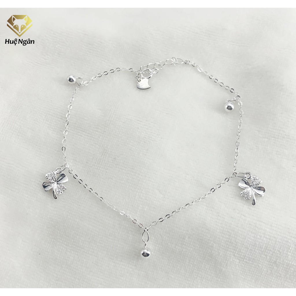 Lắc chân bạc Ý 925 Huệ Ngân - Cỏ bốn lá và chuông RYBJ50003