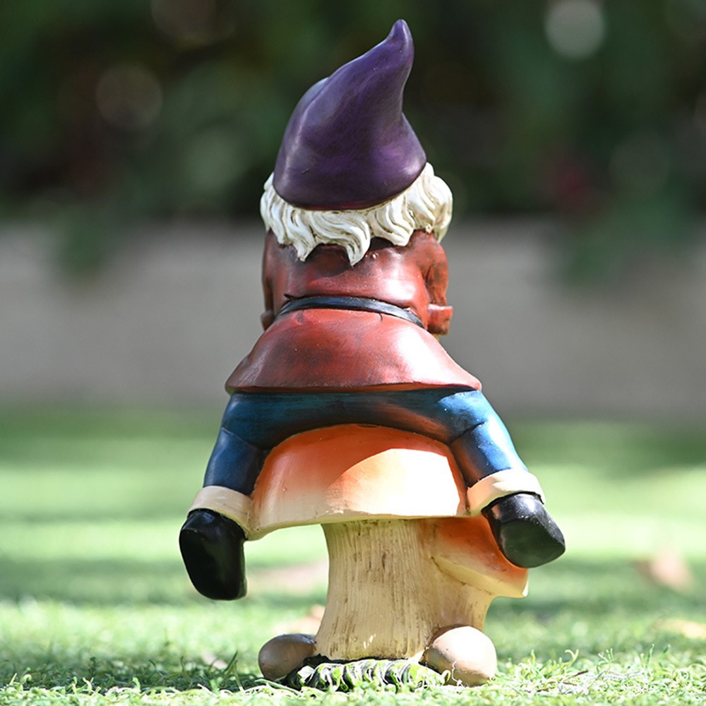 LONTIME Funny Dwarf Ornament Outdoor Courtyard Sculpture Gnome Statue Garden Resin Cartoon Decoration Lawn Figurine