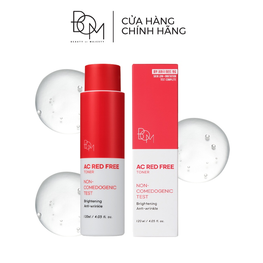 NƯỚC CÂN BẰNG SÁNG DA NGỪA MỤN BOM AC RED FREE TONER 120ML