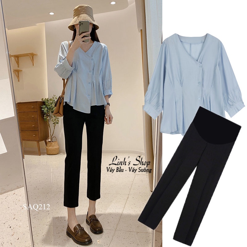 Bộ Bầu Set Áo Quần Bầu Đồ Lịch Sự Công Sở SAQ212