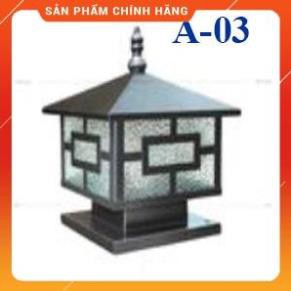 Đèn trụ cổng: Mẫu đèn trang trí ngoài trời D200mm mái trơn