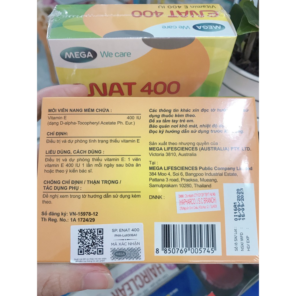 ENAT 400 IU-Bổ sung và dự phòng thiếu hụt vitamin E | BigBuy360 - bigbuy360.vn
