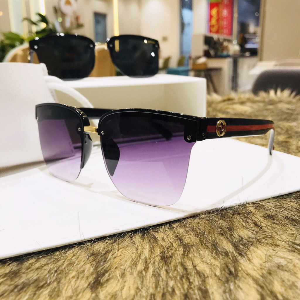 Kính mát nữ Hàn Quốc Aloha không viền đầy đủ hộp da siêu đẹp thích hợp đi làm đi chơi giảm giá shock (6002) mã VGR92