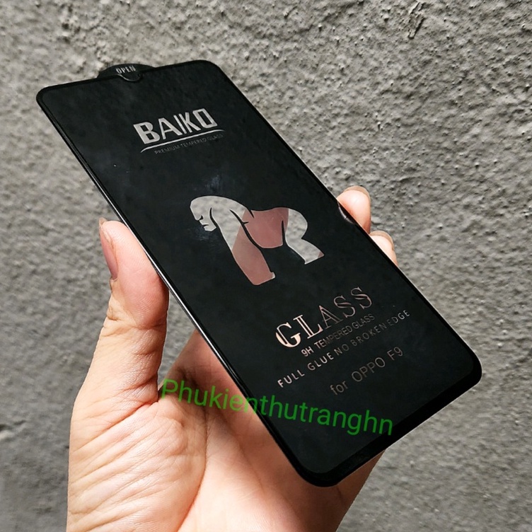 Cường lực Full màn BAIKO cao cấp Oppo F9 A12 A5S A7 A1K  cảm ứng siêu nhạy