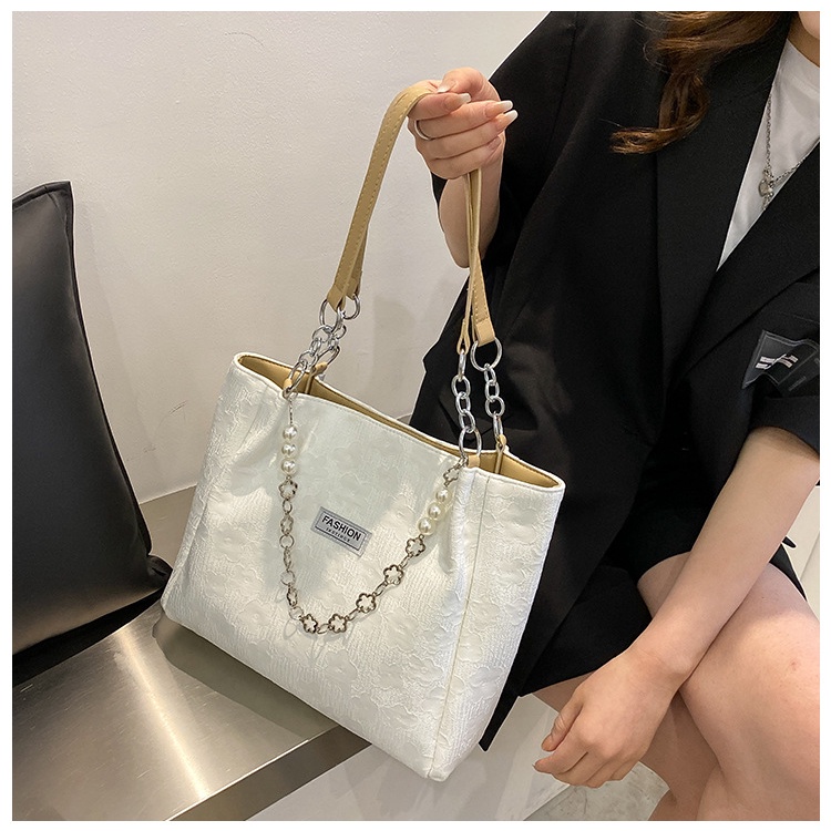 Túi tote Đeo Vai Vải canvas Thêu Họa Tiết Thời Trang Mùa Hè 2022 Có Sức Chứa Lớn Cho Nữ