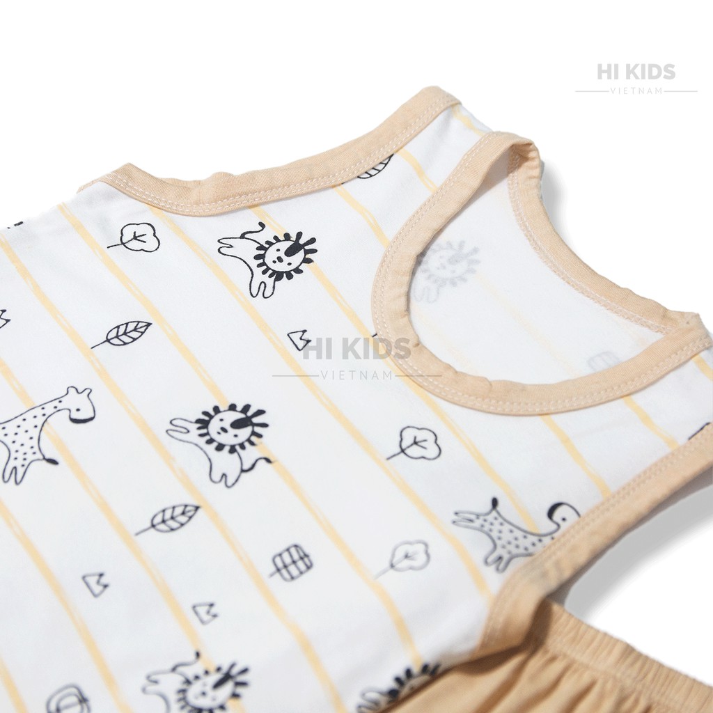 Quần Áo Trẻ Em, Đồ Bộ Bé Trai Bé Gái Combo Set Bộ Ba Lỗ Kwoo Hi Kids DB04 Vải Petit Siêu Thấm Hút, Sọc Đáng Yêu