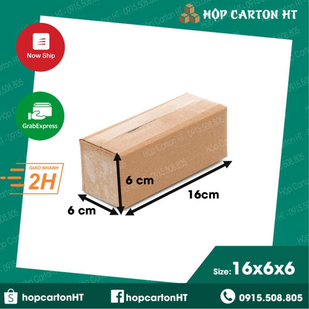 16x6x6 Hộp carton, thùng giấy cod gói hàng, hộp bìa carton đóng hàng giá rẻ