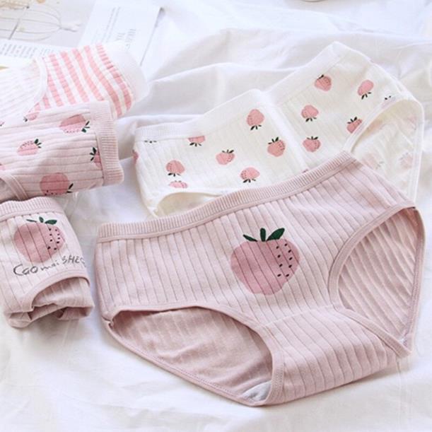 Quần Lót Cotton Co Dãn 4 Chiều Quả Dâu CuTe ( Chọn Màu )