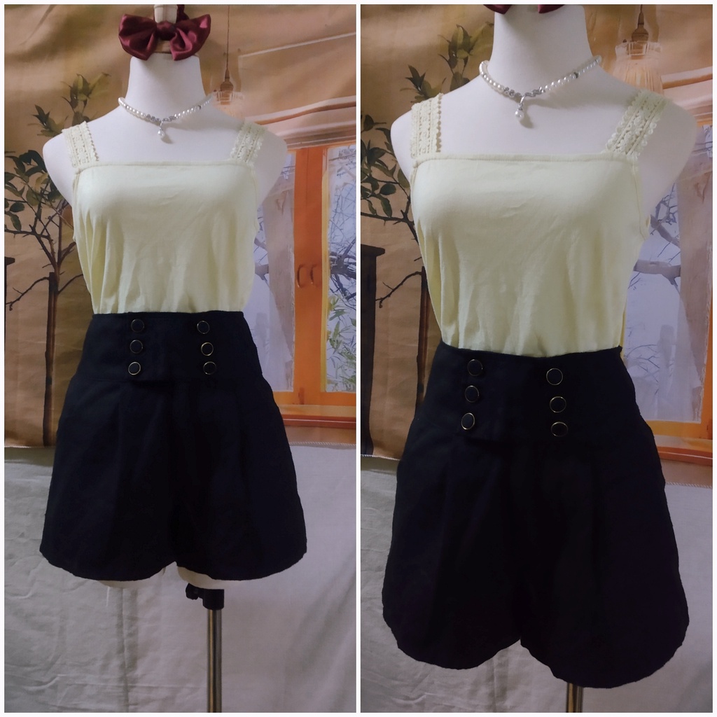 |2hand| Áo 2 dây - áo ba lỗ babydoll nhật phối ren thêu phong cách morigirl