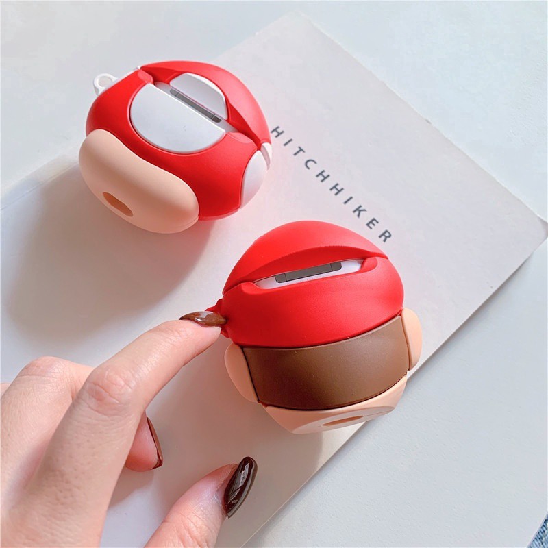 Case Vỏ Bảo Vệ Silicon Chống Sốc Mario &amp; Mushroom Dành Cho Apple Tai Nghe Airpods 1 &amp; 2