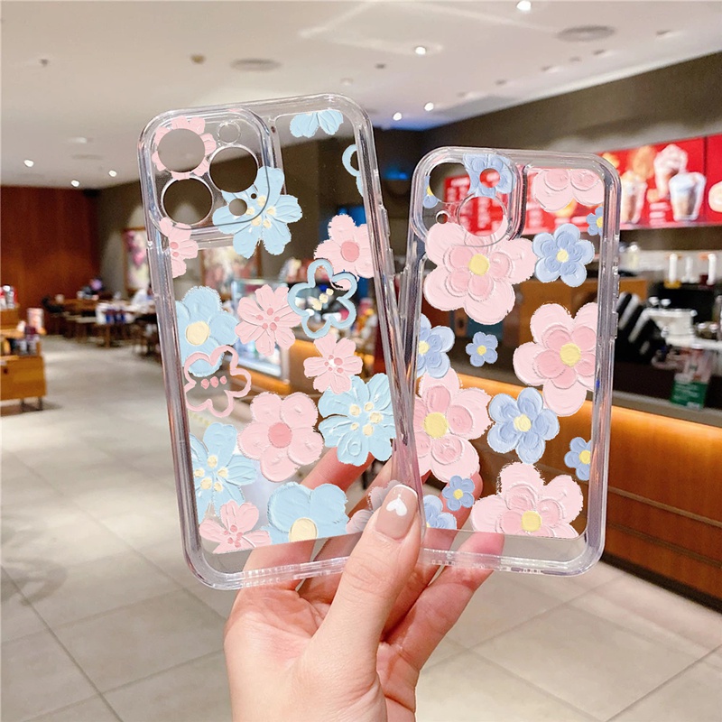 Ốp lưng iphone Ốp điện thoại Suntaiho TPU silicon họa tiết hoa thích hợp cho iPhone 13 11 Pro 13 12 Pro Max XS Max X XR 7 8 Plus