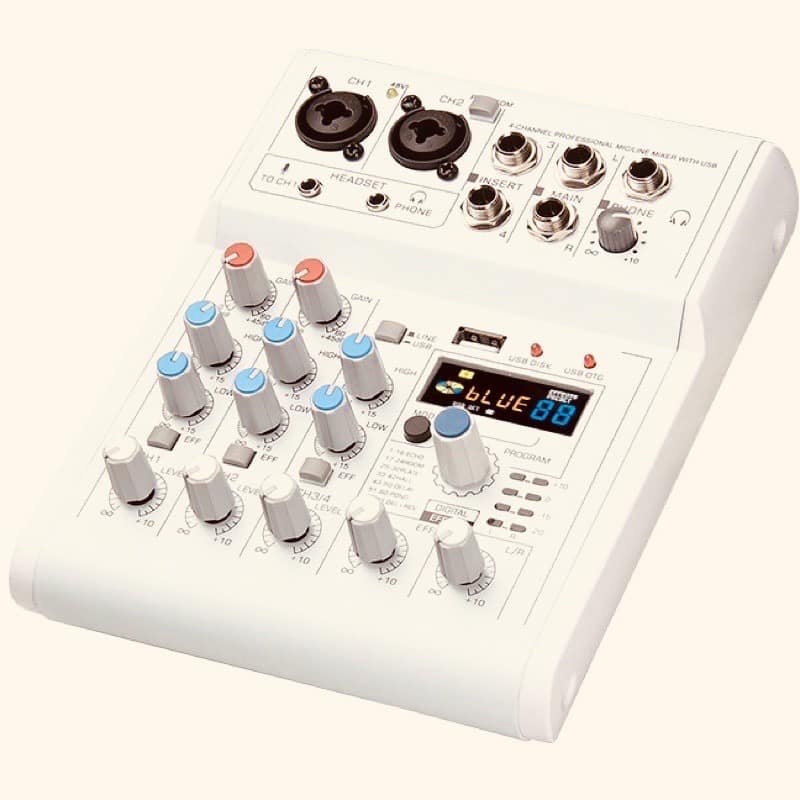 Bộ Mixer MICKLE E4 Mới Nhất Tích Hợp 88 hiệu ứng hát thu âm karaoke đều chuẩn bảo hành 1 năm