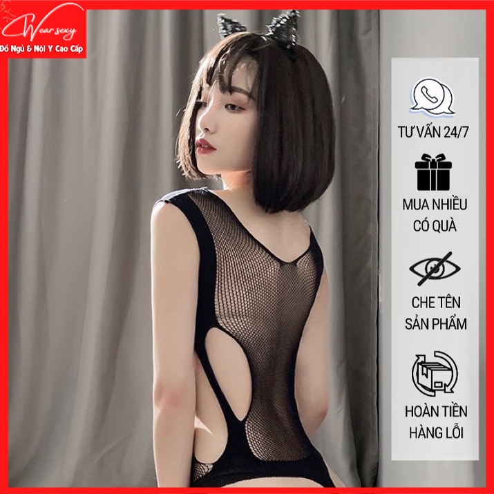 Bộ Body Lưới Sexy Gợi Cảm MS8016 [CWEAR.SEXY_ĐỒ NGỦ &amp; NỘI Y CAO CẤP]