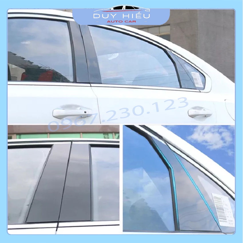Ốp bóng trụ, bóng trầy cửa xe Hyundai Kona 2018-2020 tráng gương đẹp loại 1 chống xước