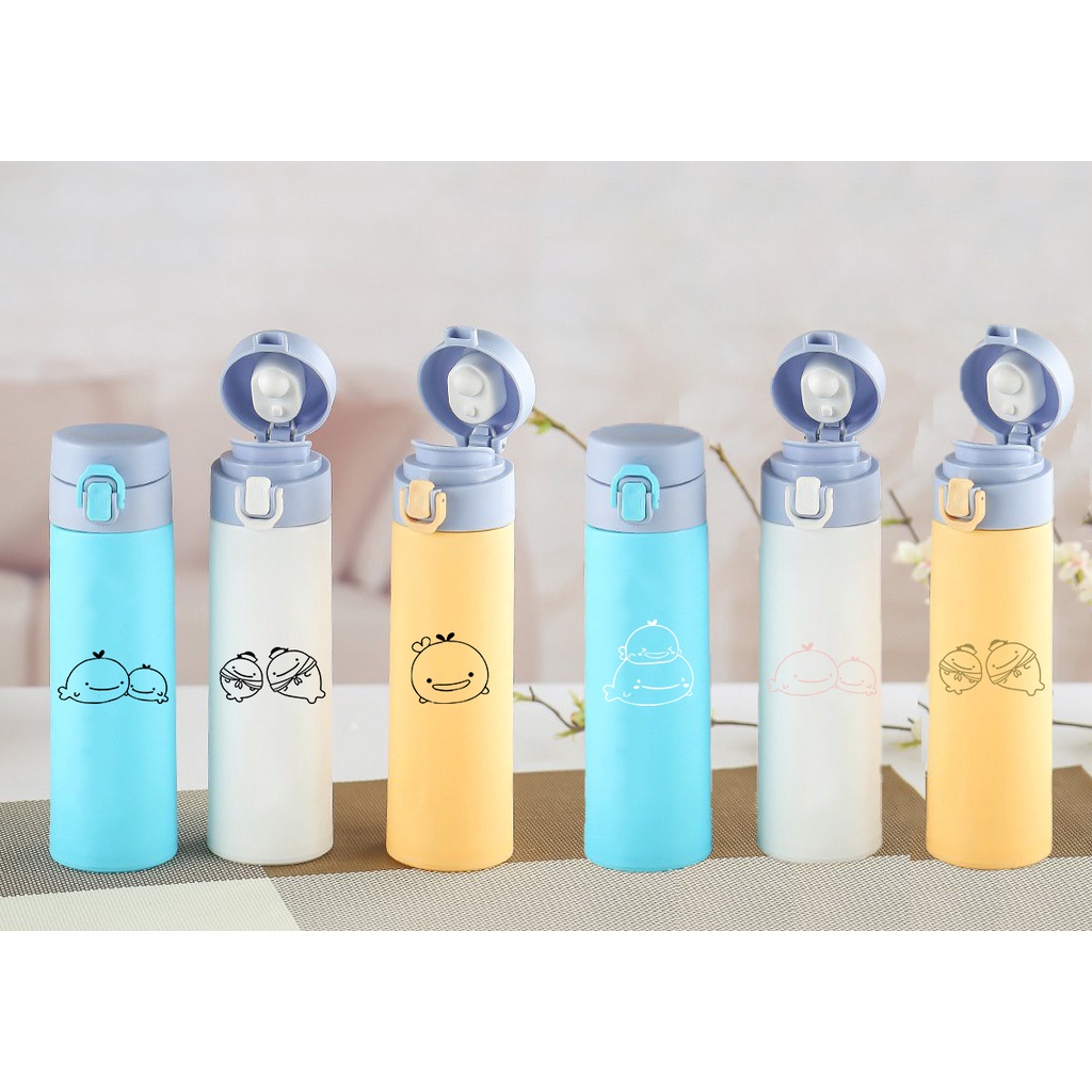 bình nước 2 lớp jinbeisan B2DC18 dễ thương cute hoạt hình 400-500ml