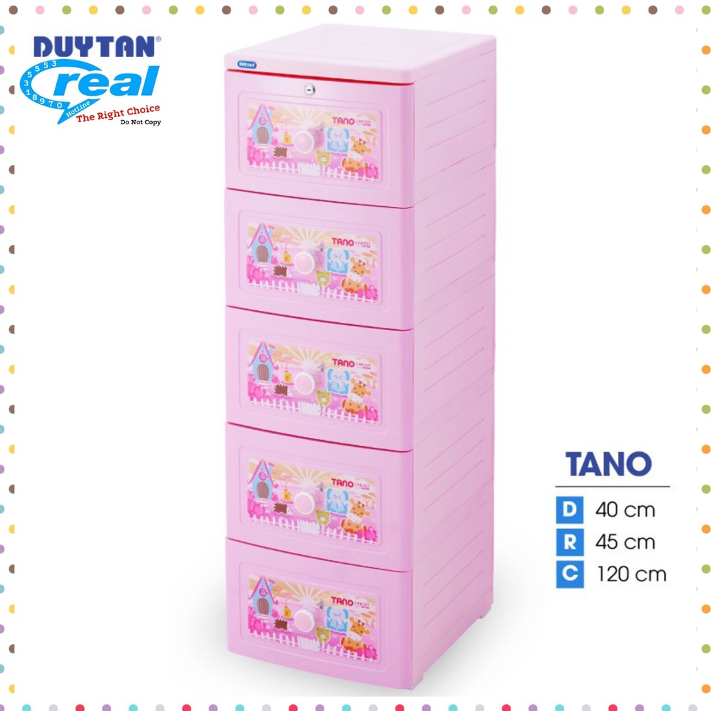 Tủ Nhựa Duy Tân TANO 5 Ngăn Hồng