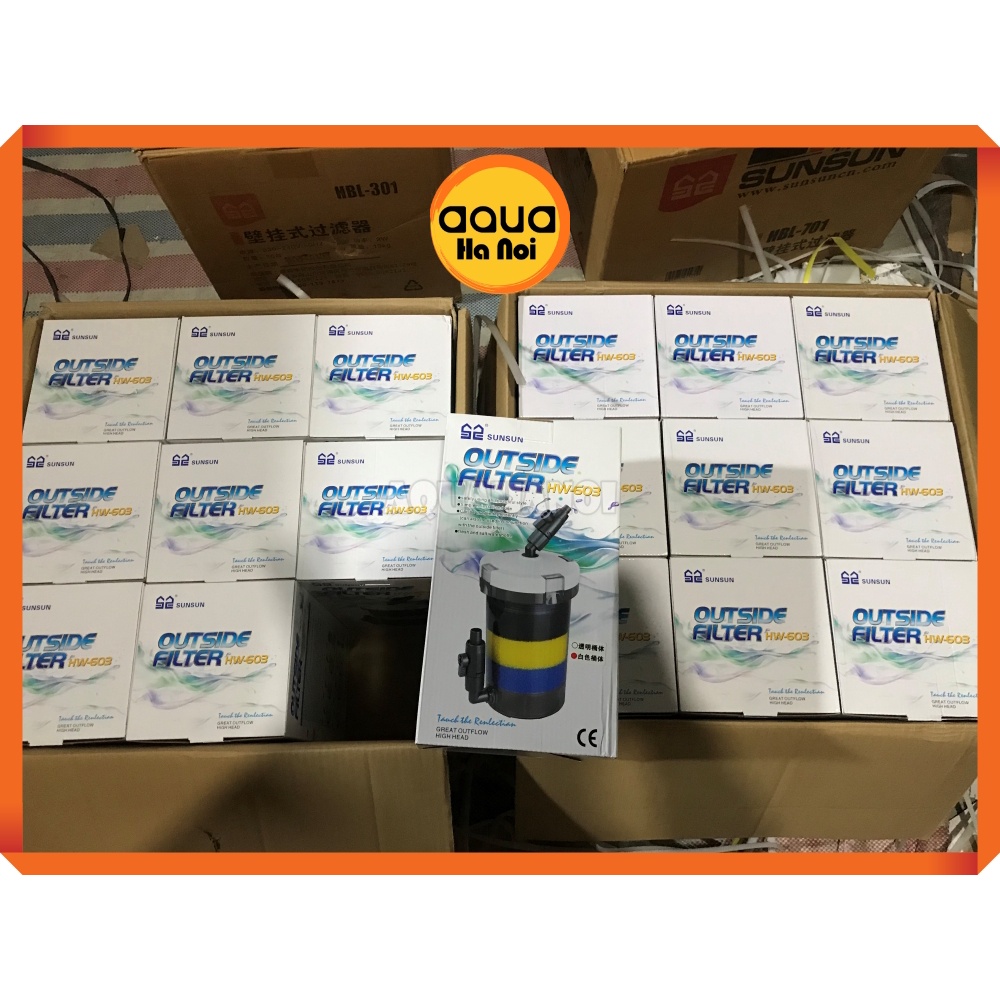 Lọc phụ Sunsun HW 602/603/604 vỏ trắng đục - Lọc thùng ngoài làm sạch nước hồ cá cảnh thủy sinh - Lọc phụ không máy bơm