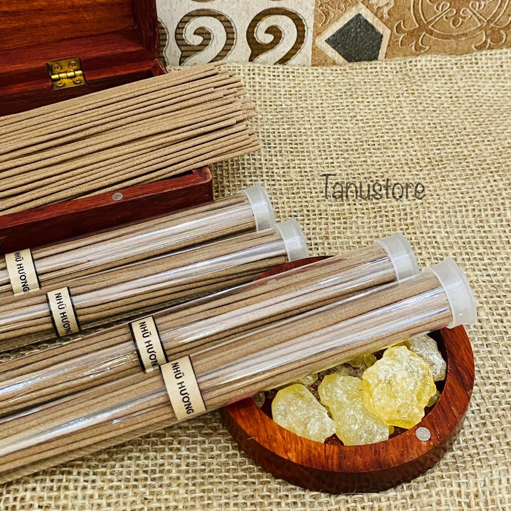 NHANG KHÔNG TĂM NHŨ HƯƠNG (FRANKINCENSE STICK INCENSE )- THƠM CHUẨN MÙI, HƯƠNG THUẦN KHIẾT KHÔNG HÓA CHẤT- TANUSTORE
