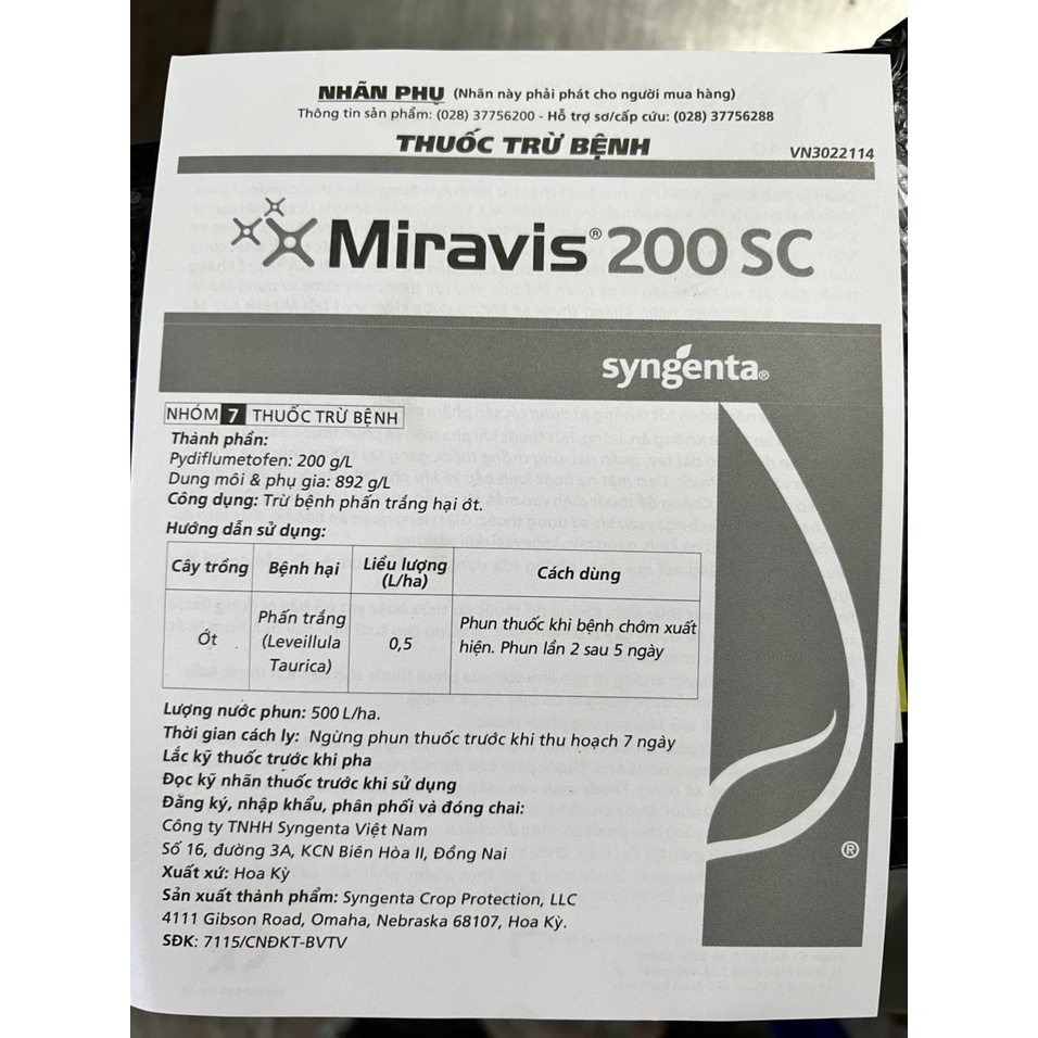 Thuốc trừ bệnh Miravis 200SC chai 100ml