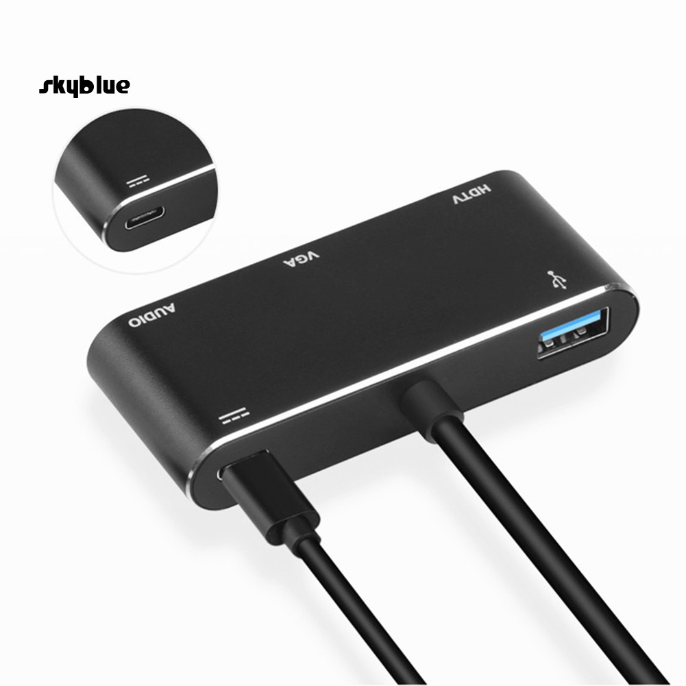 SKBL 5 in 1 USB 3.1 Type-C to 4K HDMI VGA Audio Adapter Cable for PC Laptop Monitor | BigBuy360 - bigbuy360.vn