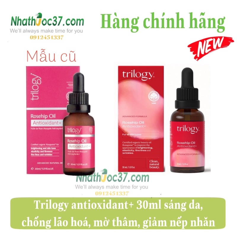 Dầu tầm xuân dưỡng da Trilogy rosehip oil Antioxidant+ chống lão hoá