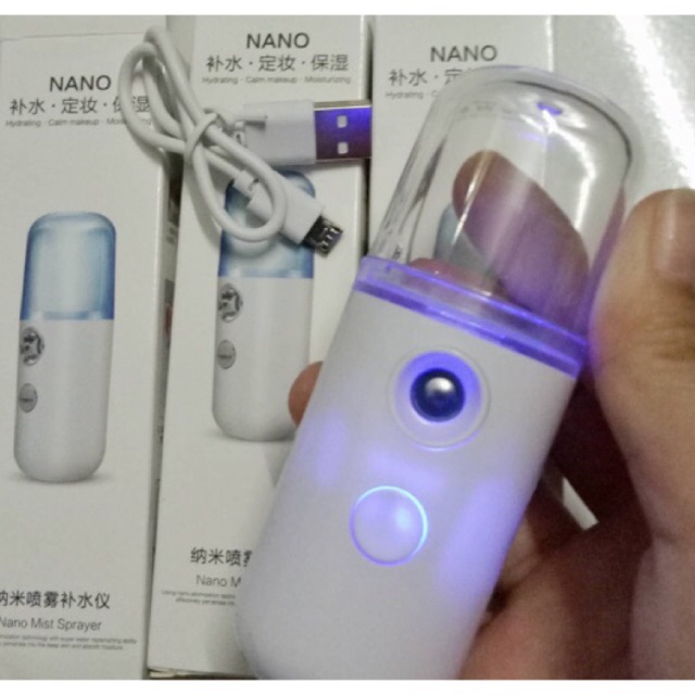 Máy phun sương cầm tay xịt khoáng - cấp dưỡng ẩm - chính hãng NANO MINI - Bản đủ phụ kiện