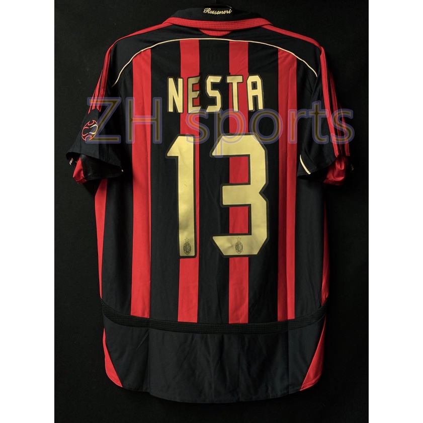 Áo Thun Bóng Đá Đội Nhà milan 06/07 AC milan KAKA 22 NESTA 13 RONALDO 99 2006/2007