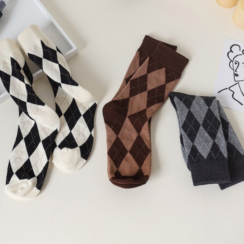 Youyo Vớ Cotton Unisex Màu Tương Phản In Họa Tiết Kẻ Sọc Phong Cách Đại Học