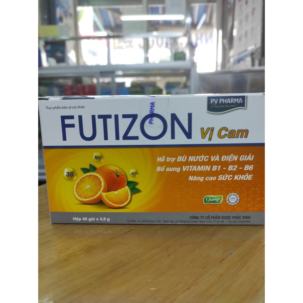 Futizon Vị Cam - Hỗ Trợ Bù Nước& Điện Giải, Bổ Sung Vitamin B1-B2-B6, Nâng Cao Sức Đề Kháng - Hộp 40 gói