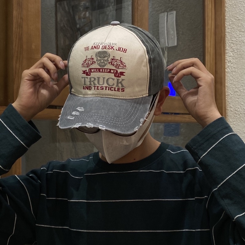 NEW - MŨ LƯỠI TRAI TRUCK VẢI WASH 6 MÀU HIPHOP VINTAGE RETRO