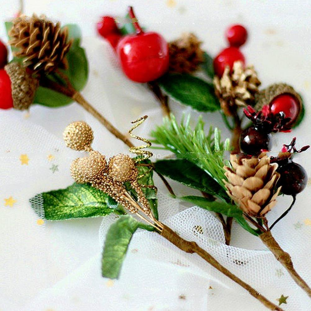 5 Phụ kiện trang trí giáng sinh mẫu quả thông và hoa lá giả Q9J3 B8F4
