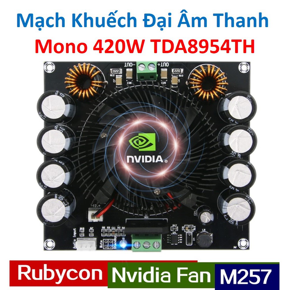 [Mã ELHACE giảm 4% đơn 300K] Denshitaro Mạch khuếch đại âm thanh Mono 420W TDA8954TH D00-217