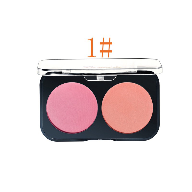 Two-Tone Blush Cream Palette Long-Lasting Shine Double-Color Blusher