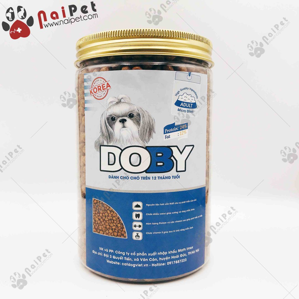 Thức Ăn Hạt Cho Chó Trưởng Thành Doby Adult Hàn Quốc 1kg