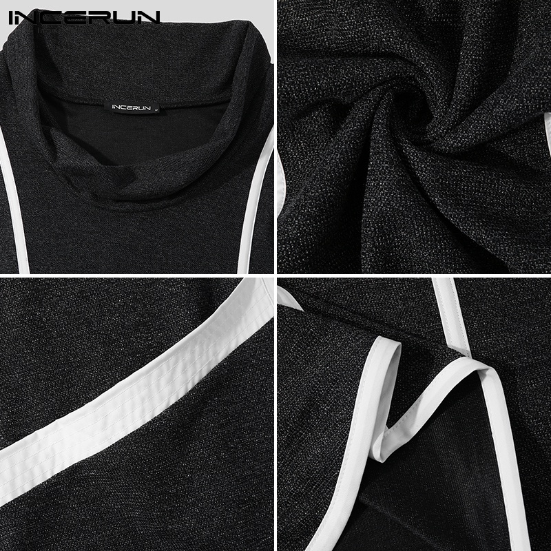 Áo sát nách INCERUN cổ tròn thời trang mùa hè dành cho nam