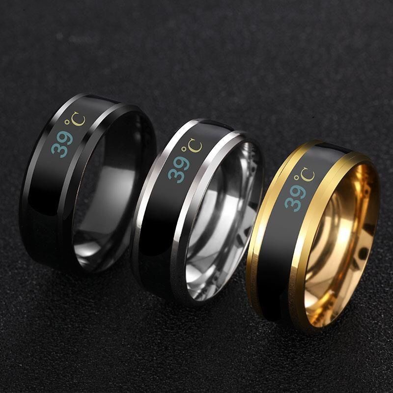 Korean version of high-precision body temperature ring Smart temperature ring men's trendy personali