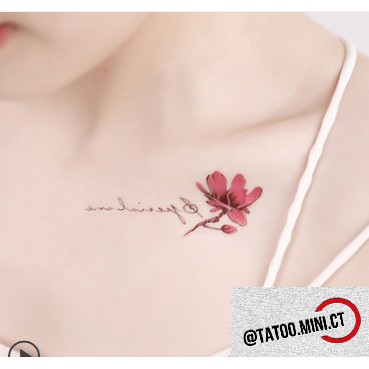 Hình xăm dán tatoo hoa f02.Xăm dán tatoo mini tạm thời, size &lt;10x6cm